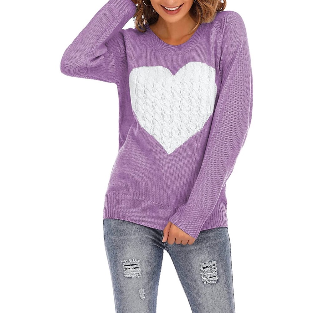 💜 Heart knitted sweater